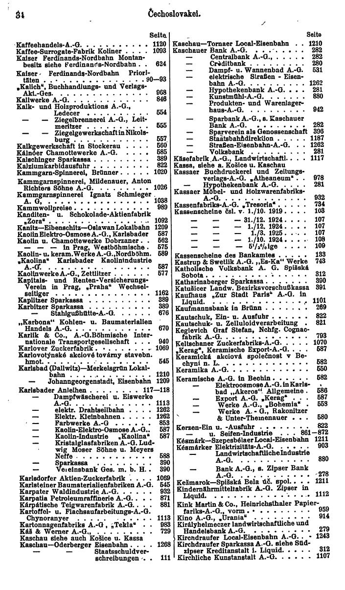 Compass. Finanzielles Jahrbuch 1926, Band II: Tschechoslowakei. - Page 38