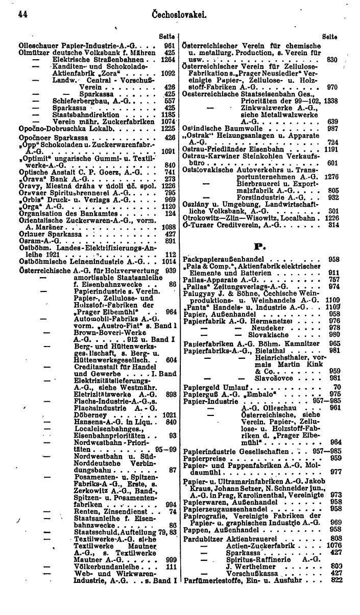 Compass. Finanzielles Jahrbuch 1926, Band II: Tschechoslowakei. - Seite 48