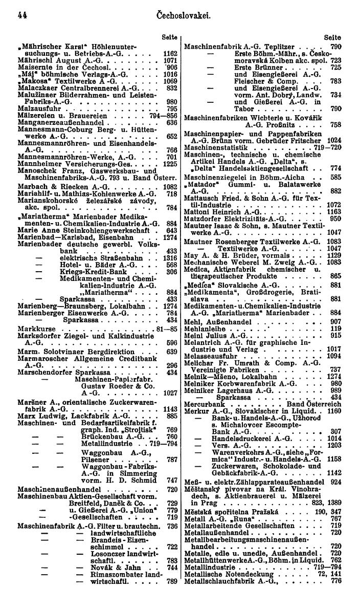 Compass. Finanzielles Jahrbuch 1927: Tschechoslowakei. - Page 48