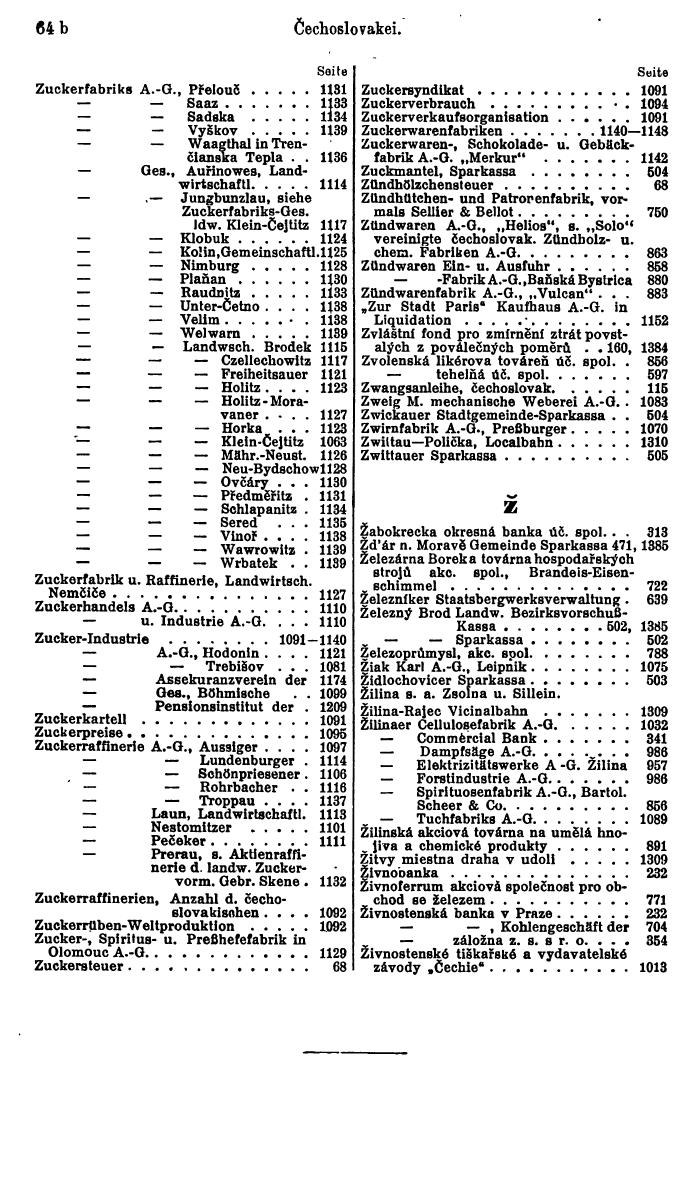Compass. Finanzielles Jahrbuch 1927: Tschechoslowakei. - Seite 70