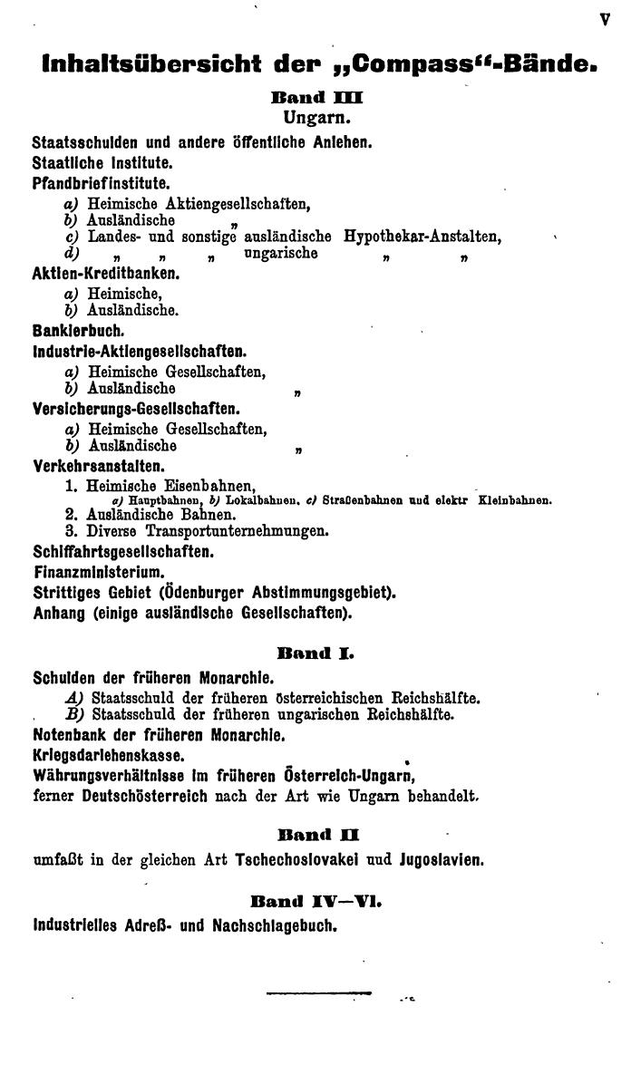 Compass. Finanzielles Jahrbuch 1922, Band III: Ungarn. - Seite 9