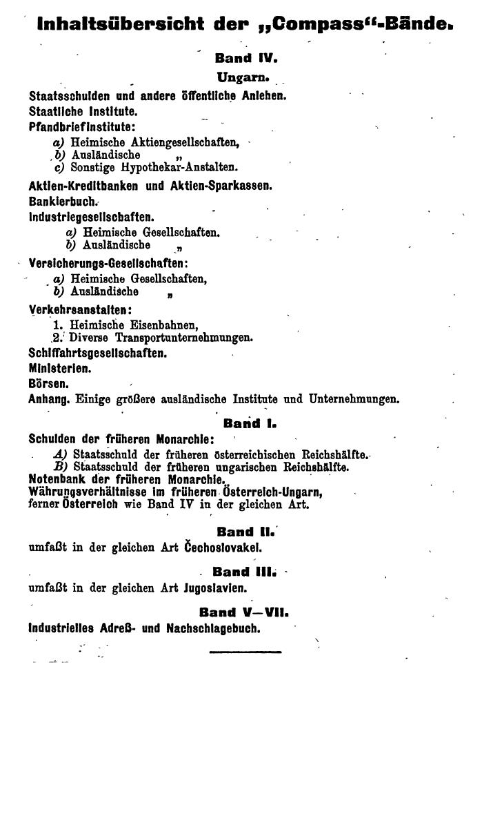 Compass. Finanzielles Jahrbuch 1926, Band IV: Ungarn. - Seite 15