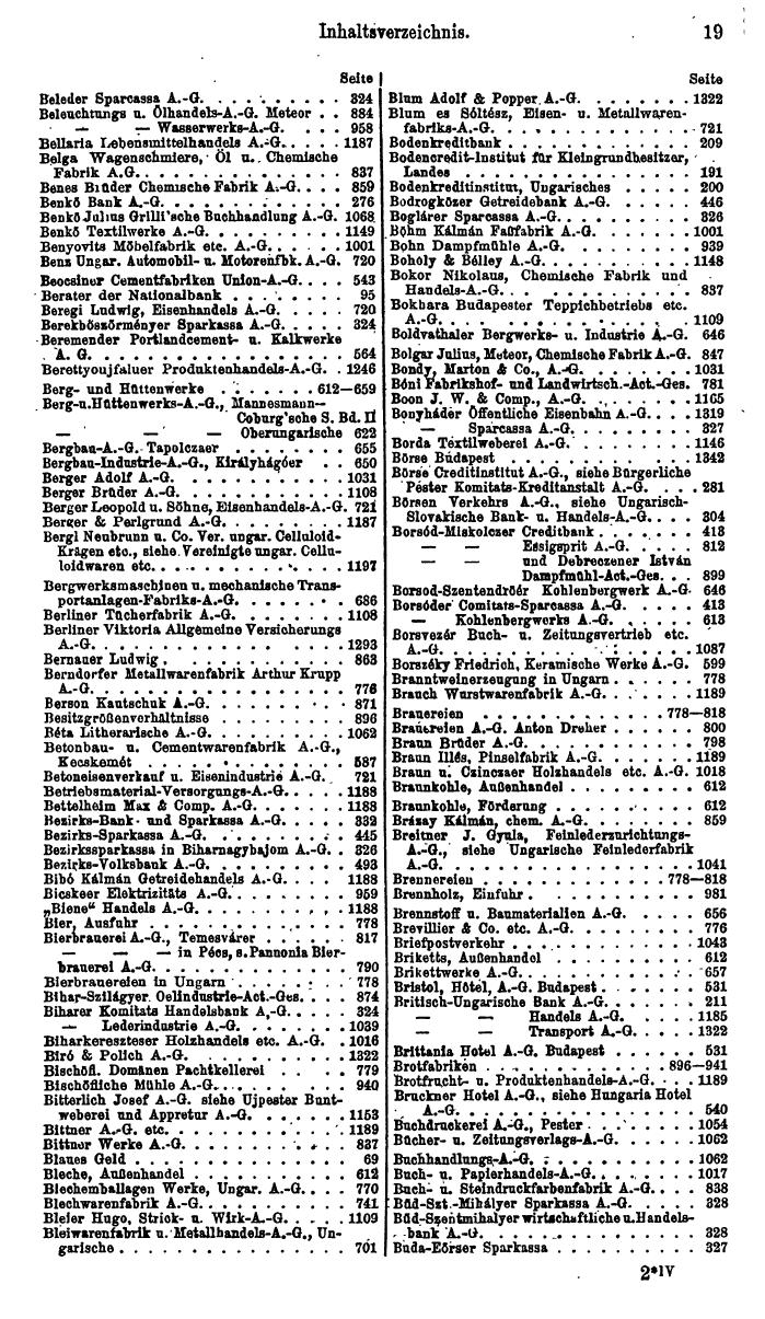 Compass. Finanzielles Jahrbuch 1926, Band IV: Ungarn. - Seite 23