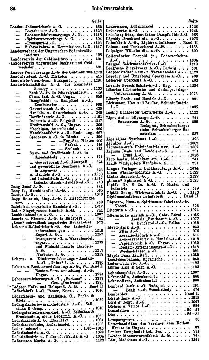 Compass. Finanzielles Jahrbuch 1926, Band IV: Ungarn. - Seite 38