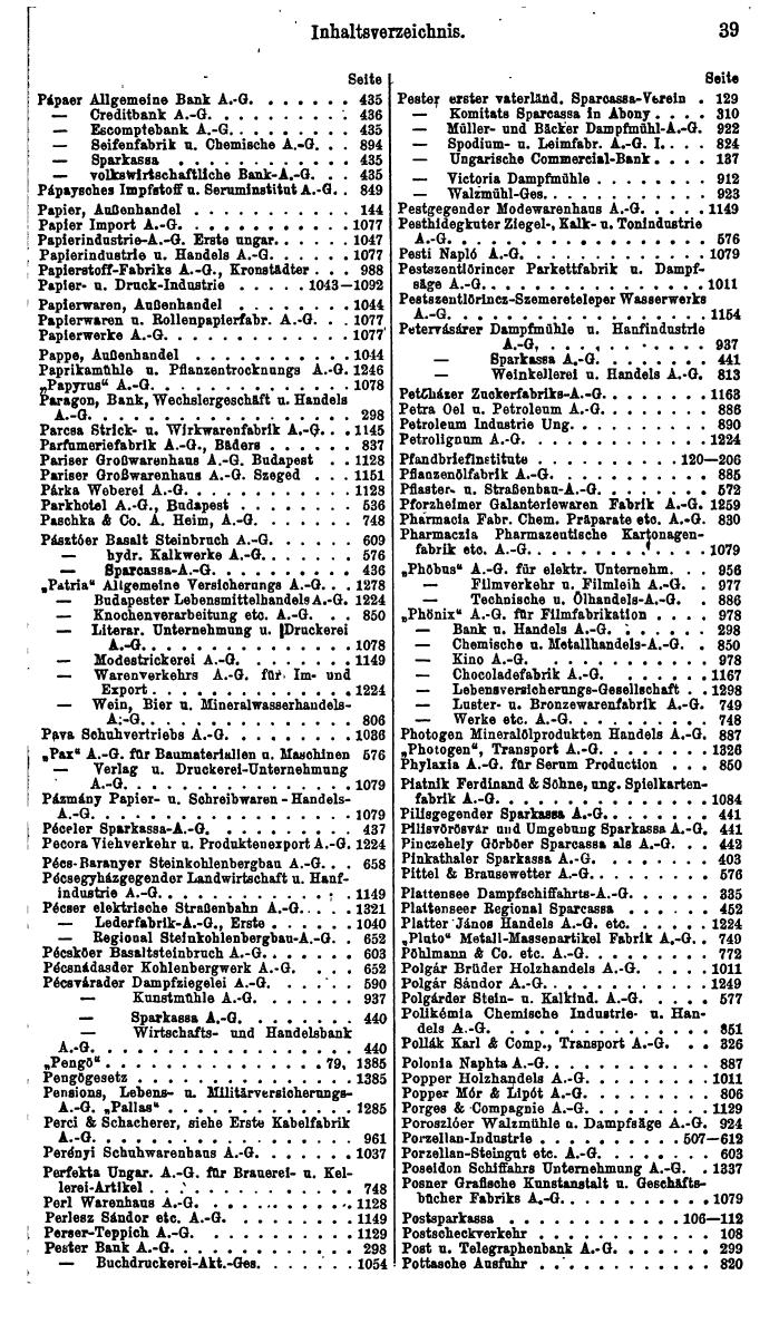 Compass. Finanzielles Jahrbuch 1926, Band IV: Ungarn. - Page 43