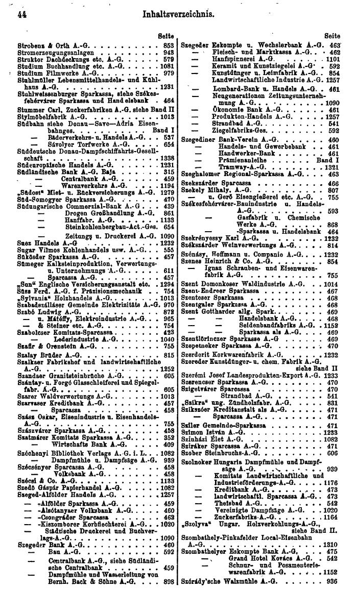 Compass. Finanzielles Jahrbuch 1926, Band IV: Ungarn. - Seite 48