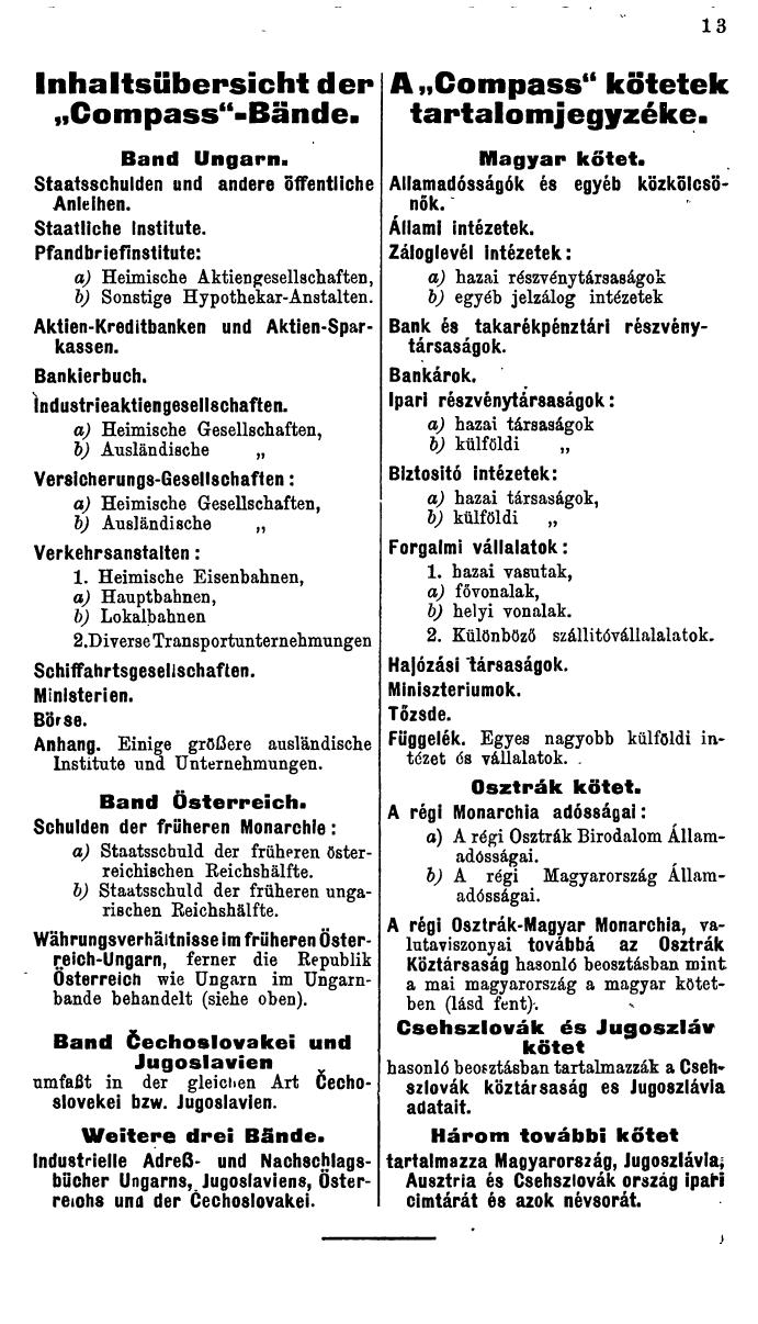 Compass. Finanzielles Jahrbuch 1927: Ungarn. - Page 17