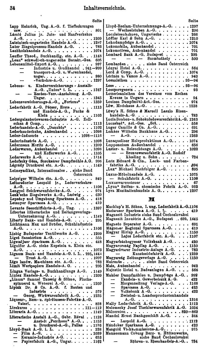 Compass. Finanzielles Jahrbuch 1927: Ungarn. - Page 38