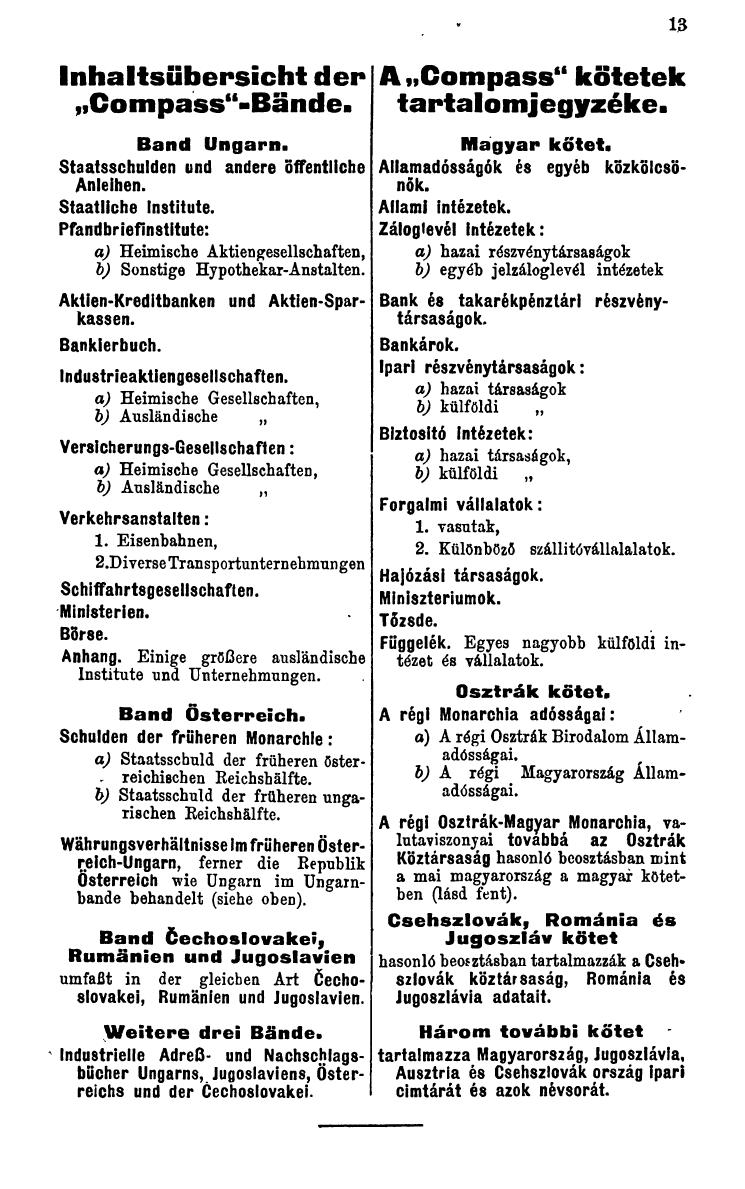 Compass. Finanzielles Jahrbuch 1929: Ungarn. - Seite 17