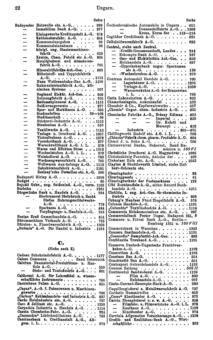 Compass. Finanzielles Jahrbuch 1929: Ungarn. - Seite 26