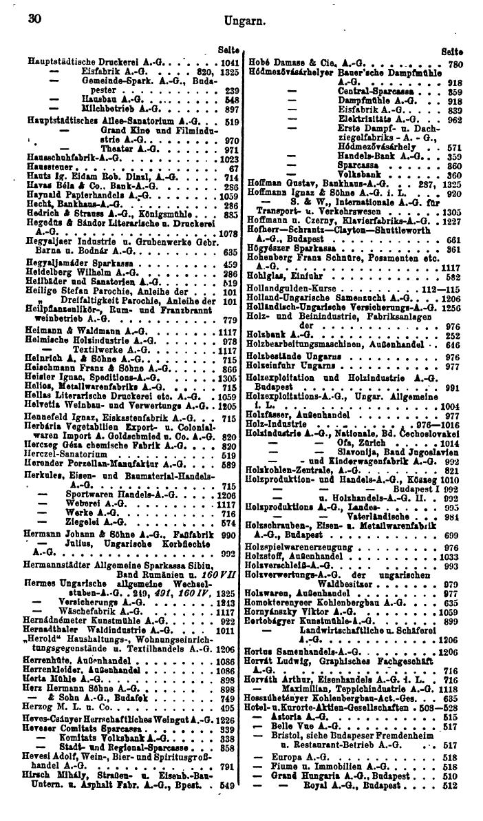 Compass. Finanzielles Jahrbuch 1930: Ungarn. - Seite 34