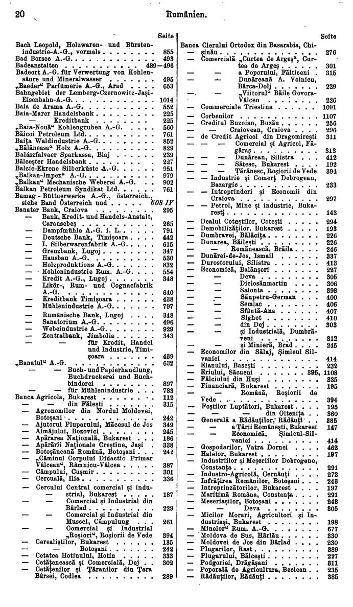 Compass. Finanzielles Jahrbuch 1929: Rumänien. - Page 24