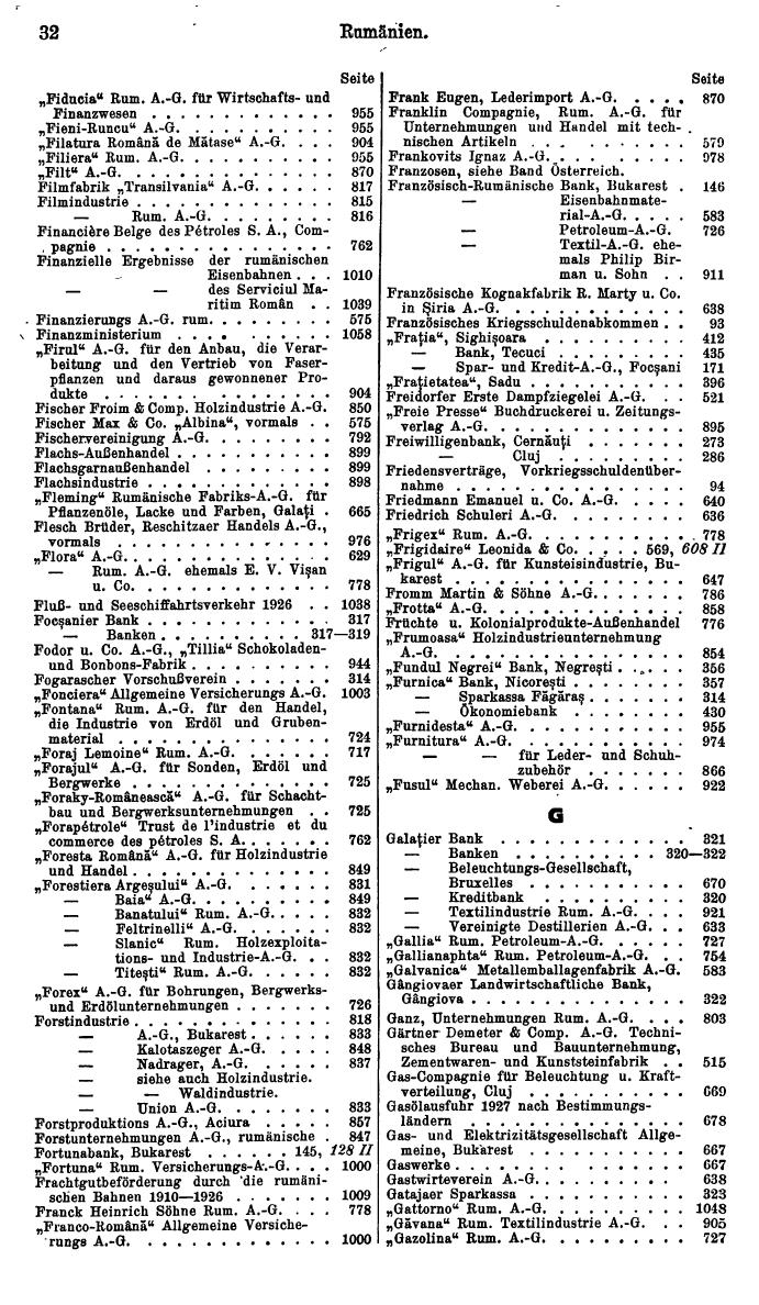 Compass. Finanzielles Jahrbuch 1929: Rumänien. - Seite 36