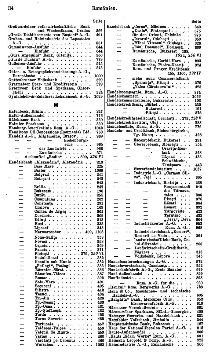 Compass. Finanzielles Jahrbuch 1929: Rumänien. - Seite 38