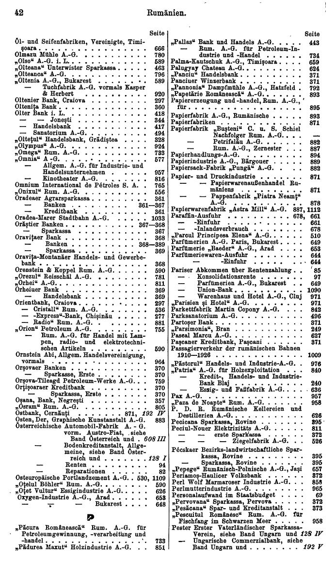 Compass. Finanzielles Jahrbuch 1929: Rumänien. - Seite 46