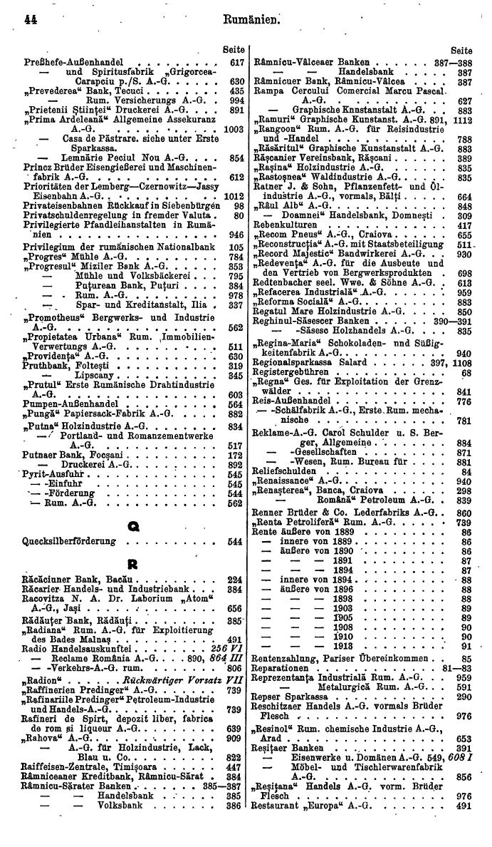 Compass. Finanzielles Jahrbuch 1929: Rumänien. - Seite 48