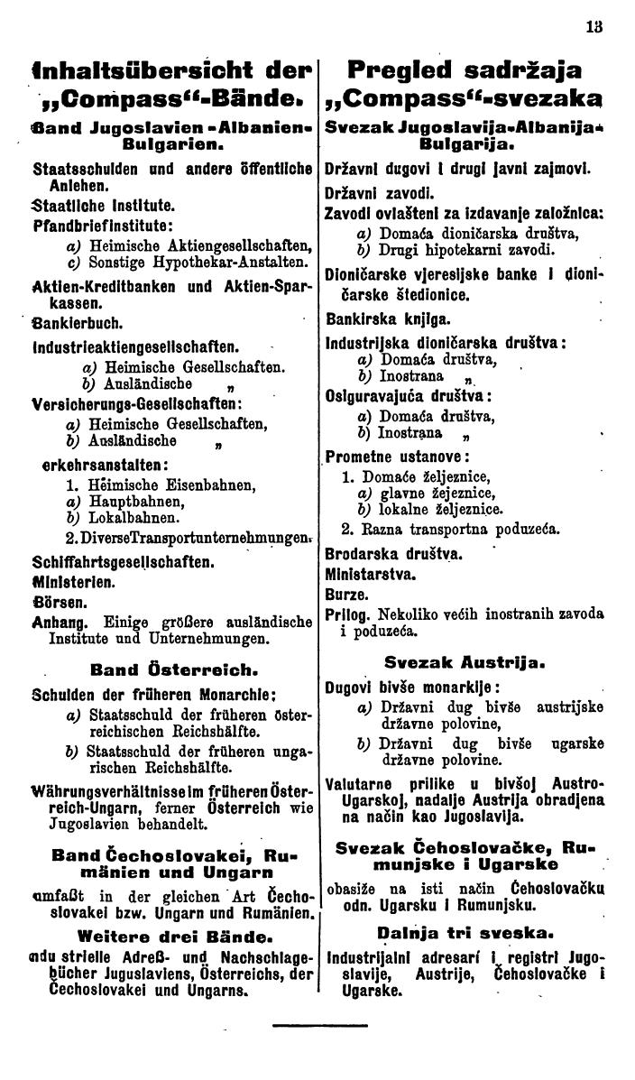Compass. Finanzielles Jahrbuch 1930: Jugoslawien, Bulgarien, Albanien. - Page 17