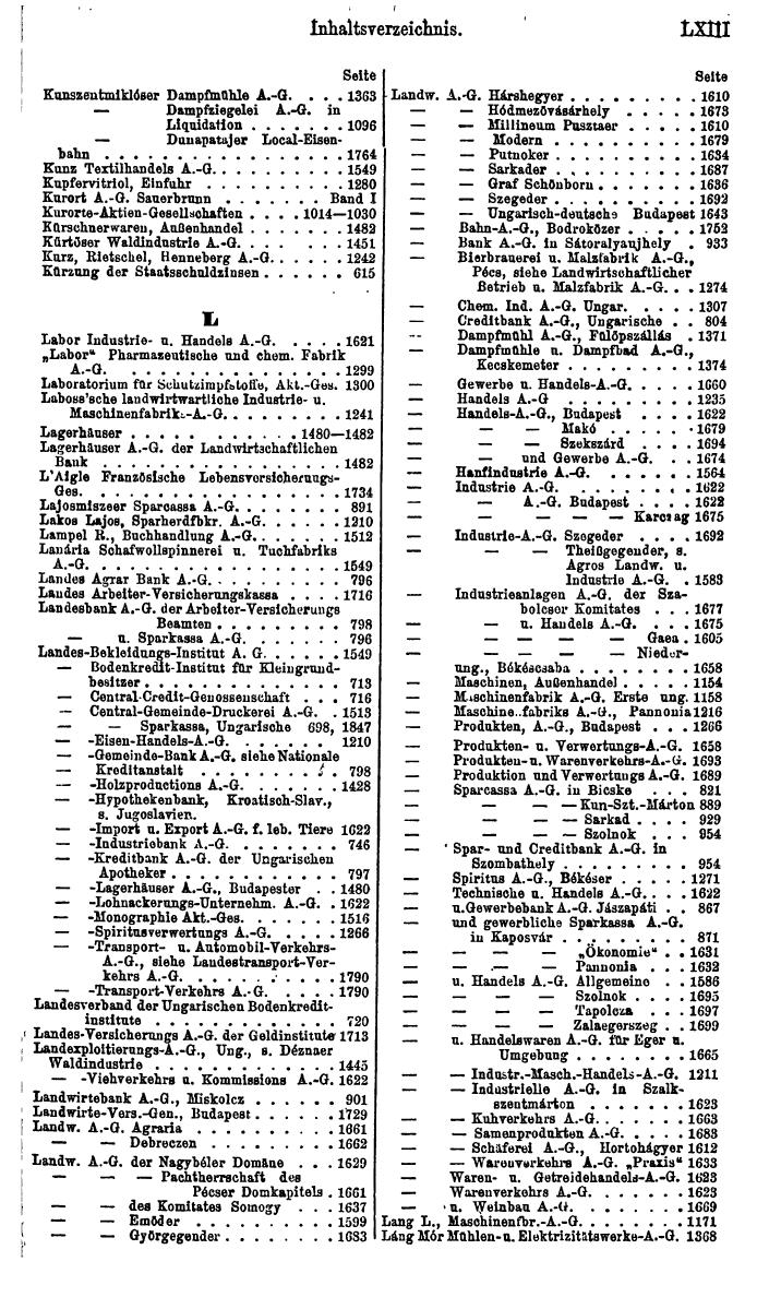 Compass. Finanzielles Jahrbuch 1923: Band III: Jugoslawien, Ungarn. - Seite 69