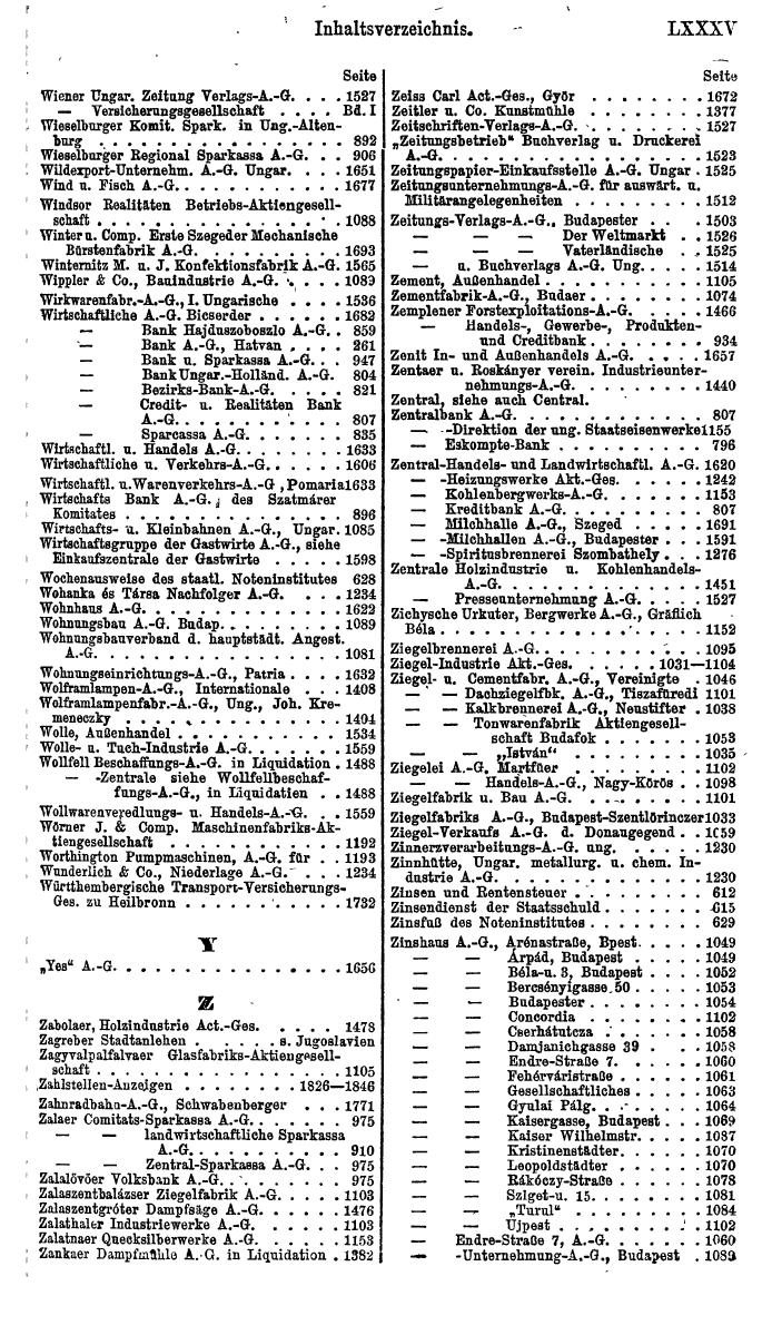 Compass. Finanzielles Jahrbuch 1923: Band III: Jugoslawien, Ungarn. - Page 91