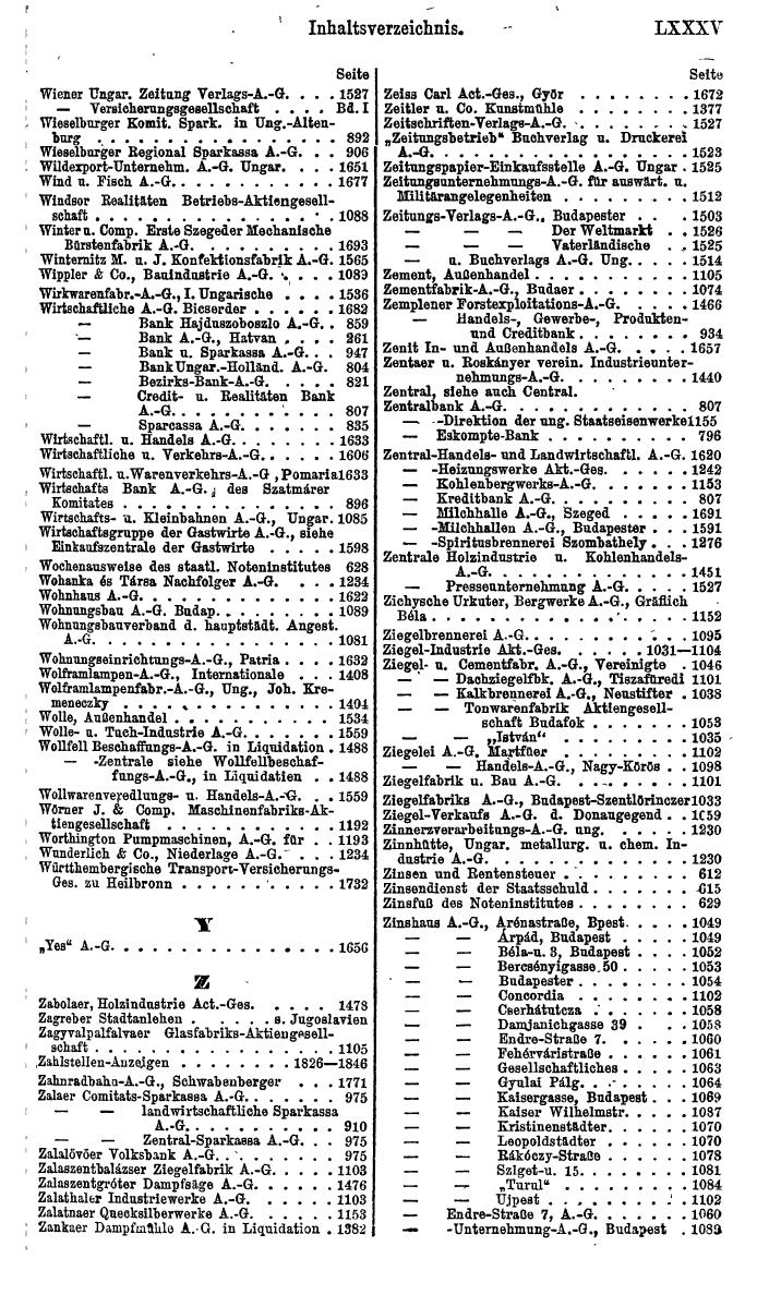 Compass. Finanzielles Jahrbuch 1923: Band III: Jugoslawien, Ungarn. - Seite 91