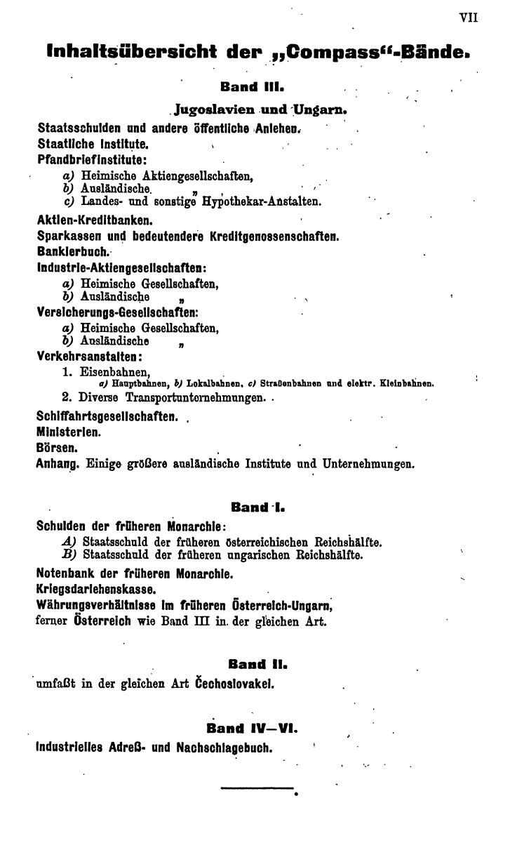 Compass. Finanzielles Jahrbuch 1924: Band III: Jugoslawien, Ungarn. - Seite 11