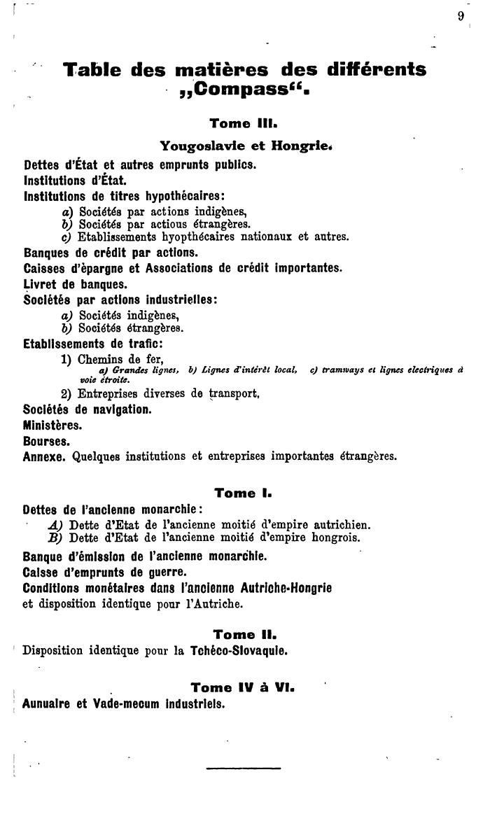Compass. Finanzielles Jahrbuch 1925, Band III: Jugoslawien, Ungarn. - Seite 13