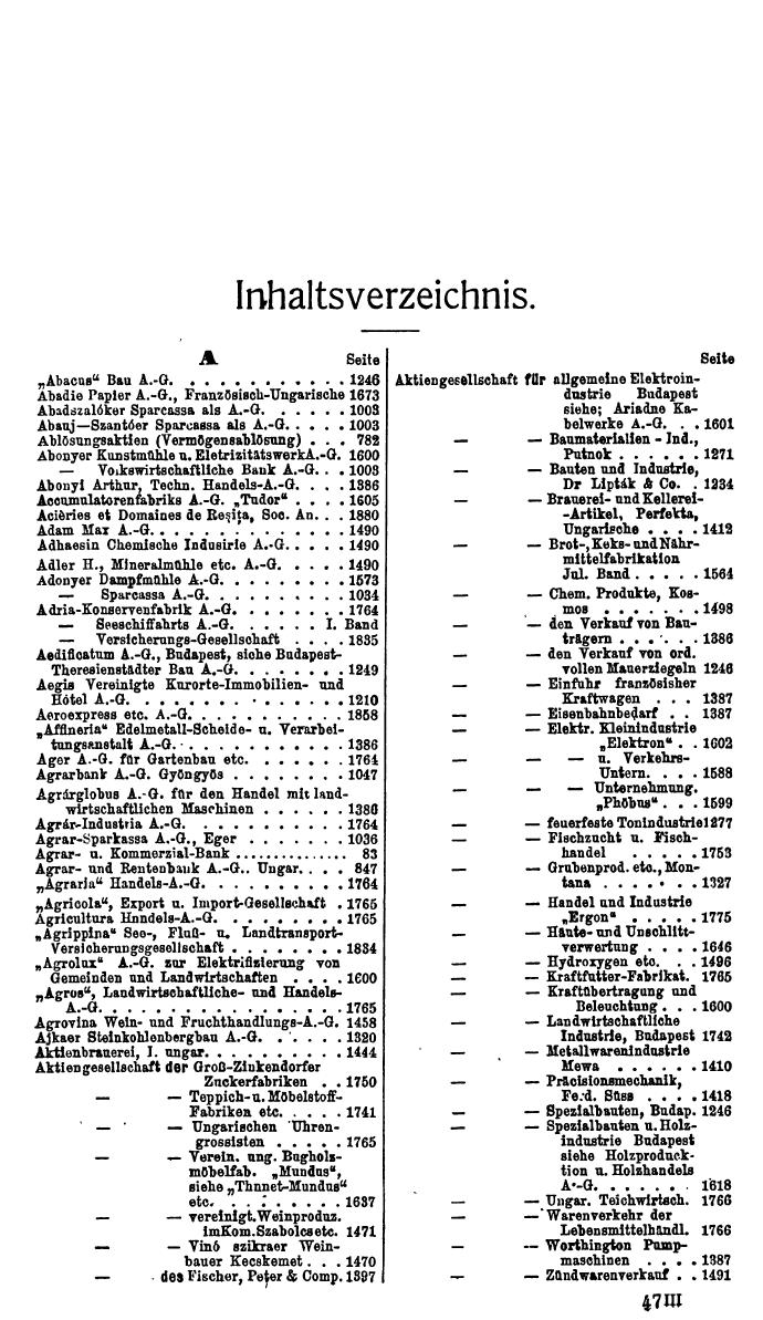 Compass. Finanzielles Jahrbuch 1925, Band III: Jugoslawien, Ungarn. - Seite 813