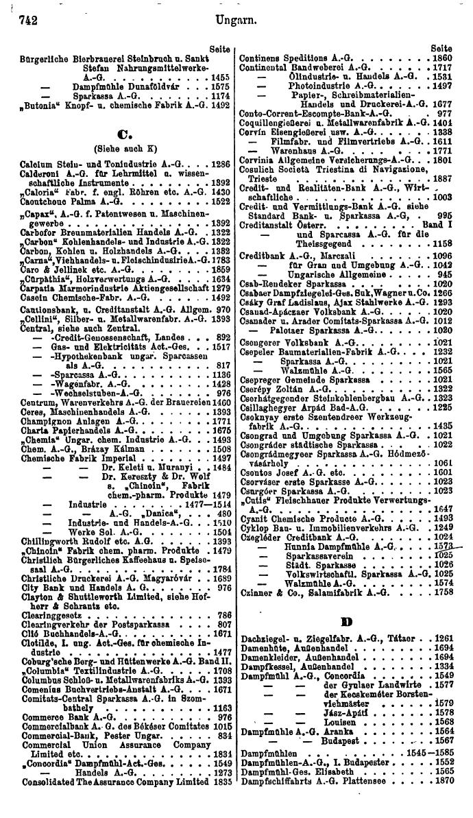 Compass. Finanzielles Jahrbuch 1925, Band III: Jugoslawien, Ungarn. - Seite 818