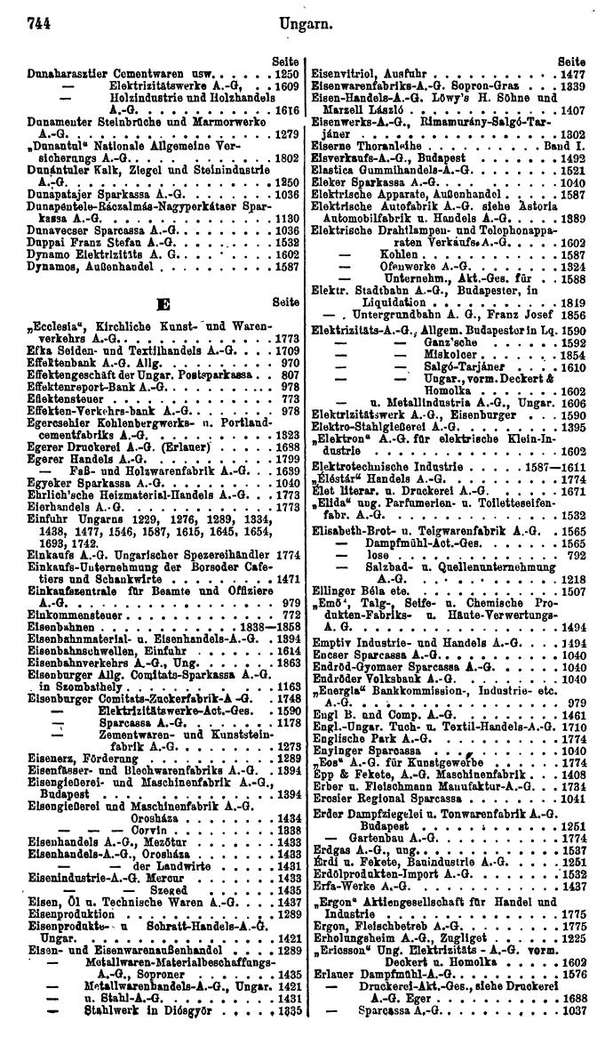 Compass. Finanzielles Jahrbuch 1925, Band III: Jugoslawien, Ungarn. - Seite 820