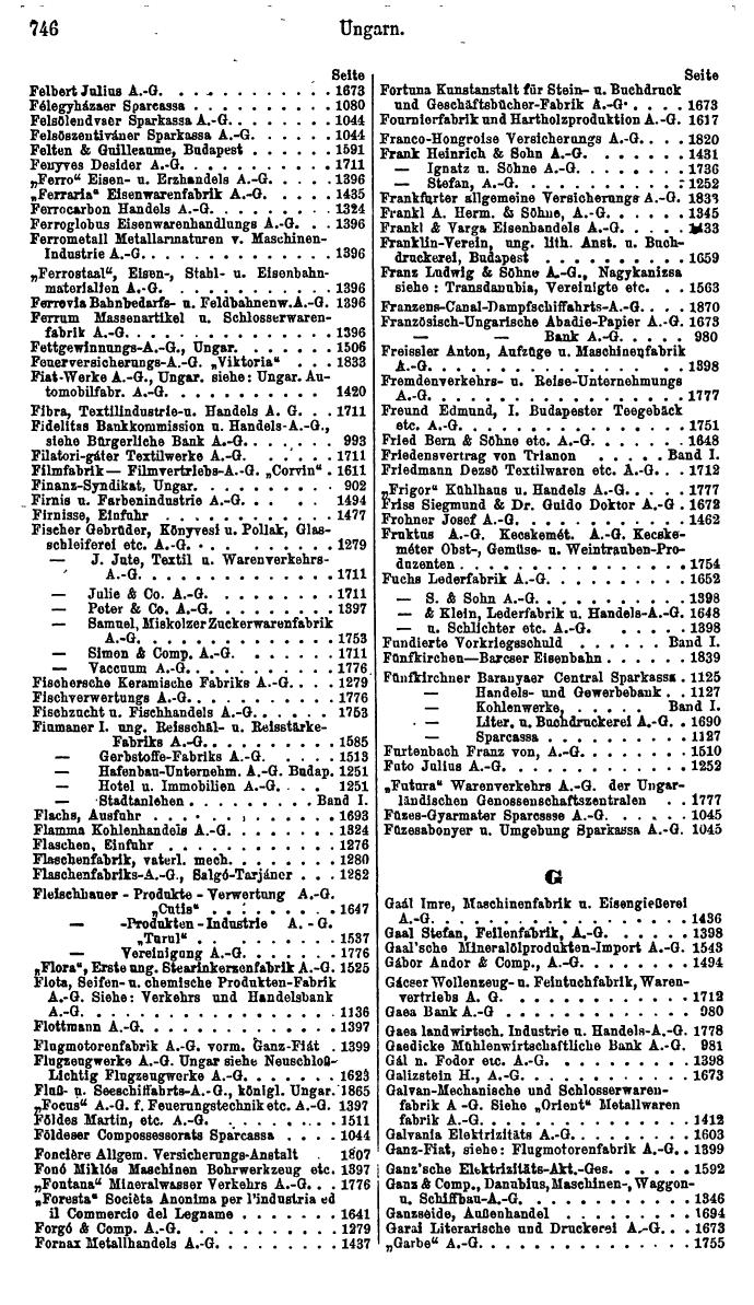 Compass. Finanzielles Jahrbuch 1925, Band III: Jugoslawien, Ungarn. - Seite 822