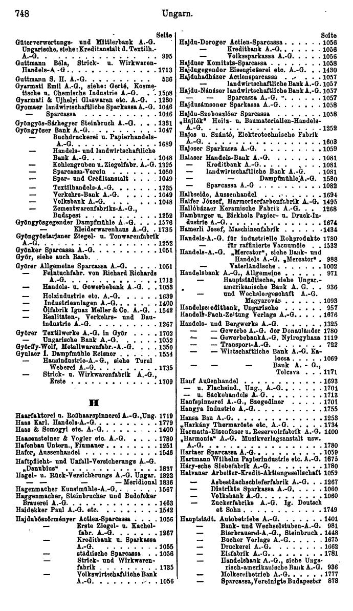 Compass. Finanzielles Jahrbuch 1925, Band III: Jugoslawien, Ungarn. - Seite 824