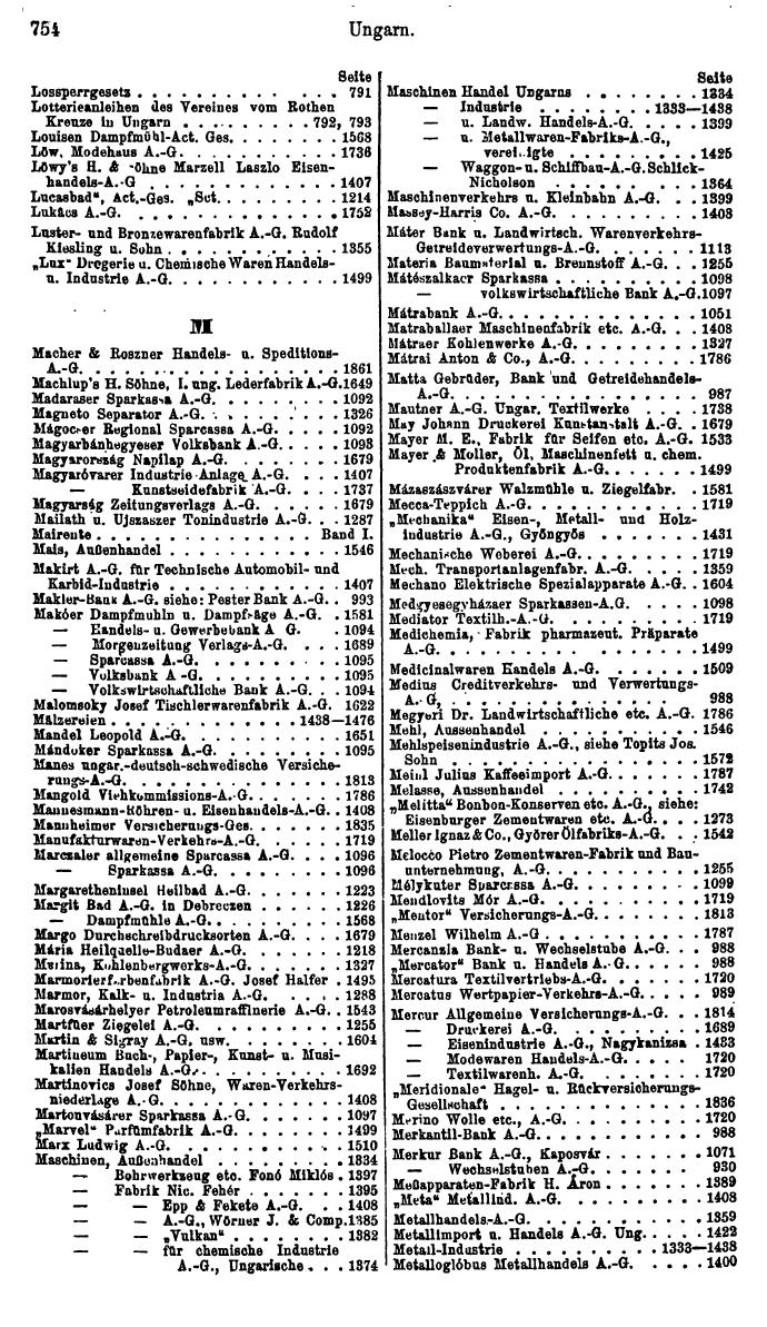 Compass. Finanzielles Jahrbuch 1925, Band III: Jugoslawien, Ungarn. - Seite 830