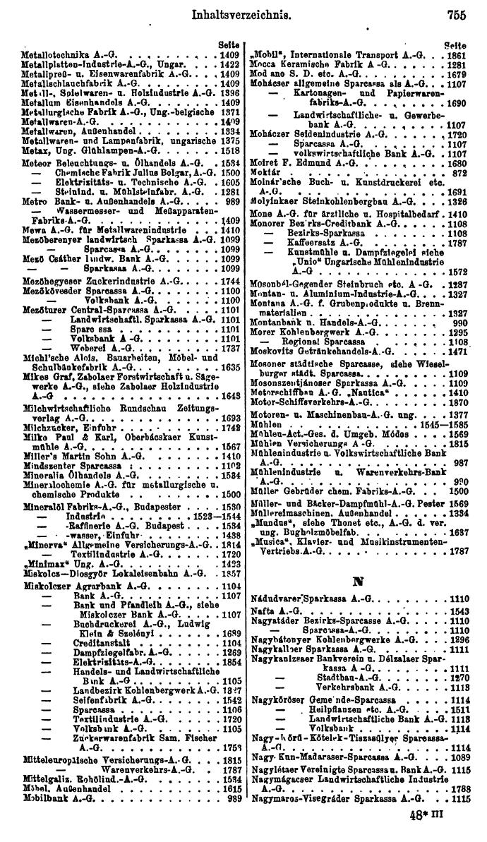 Compass. Finanzielles Jahrbuch 1925, Band III: Jugoslawien, Ungarn. - Seite 831