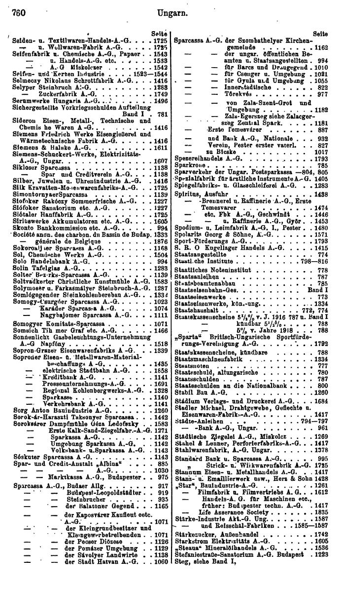 Compass. Finanzielles Jahrbuch 1925, Band III: Jugoslawien, Ungarn. - Seite 836