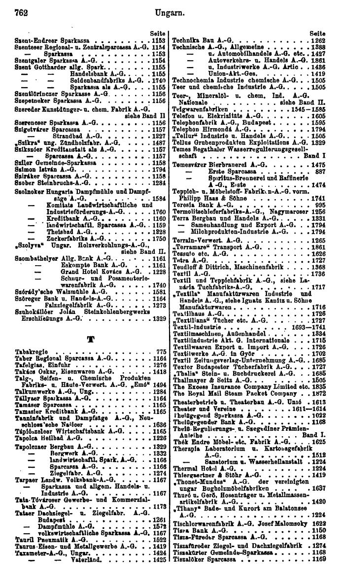 Compass. Finanzielles Jahrbuch 1925, Band III: Jugoslawien, Ungarn. - Seite 838