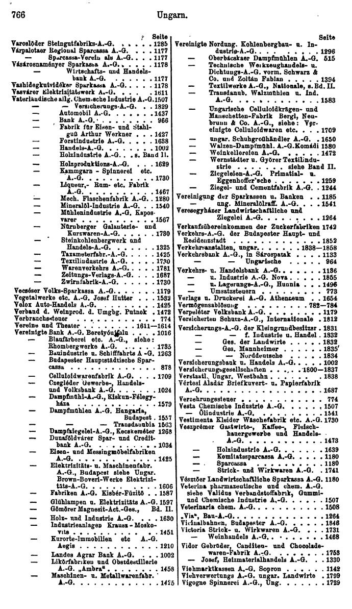 Compass. Finanzielles Jahrbuch 1925, Band III: Jugoslawien, Ungarn. - Seite 842