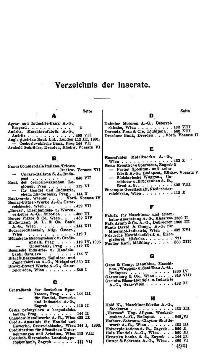 Compass. Finanzielles Jahrbuch 1925, Band III: Jugoslawien, Ungarn. - Seite 845