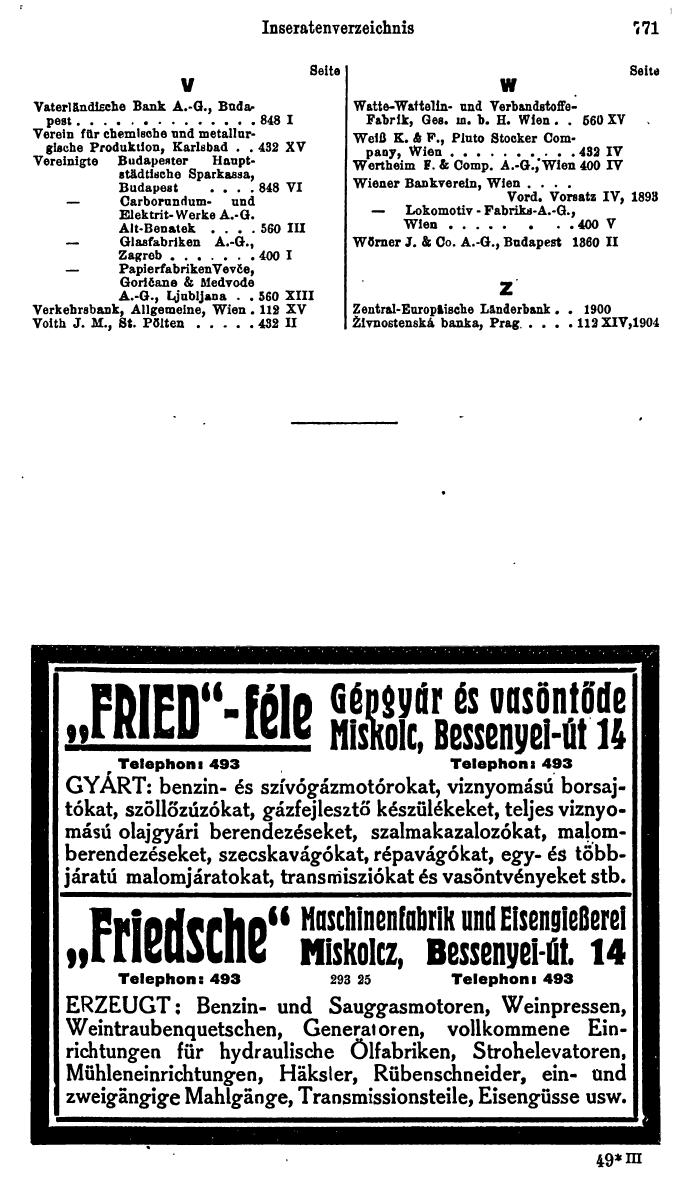 Compass. Finanzielles Jahrbuch 1925, Band III: Jugoslawien, Ungarn. - Seite 847