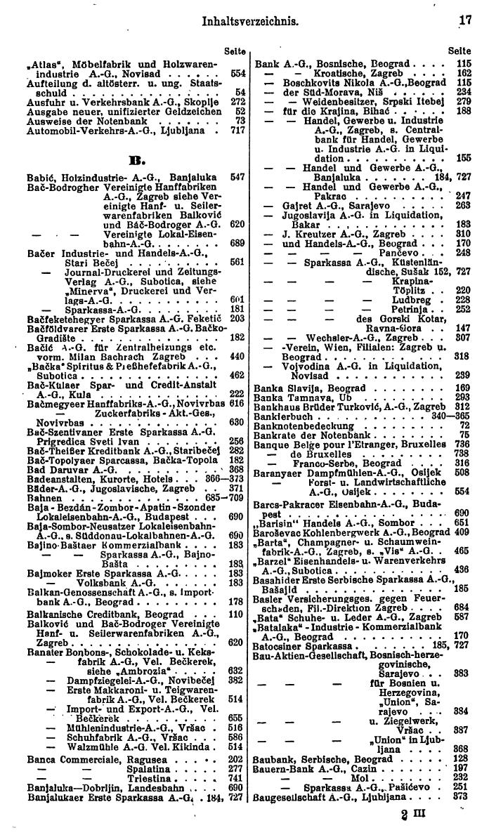 Compass. Finanzielles Jahrbuch 1926, Band III: Jugoslawien. - Seite 21