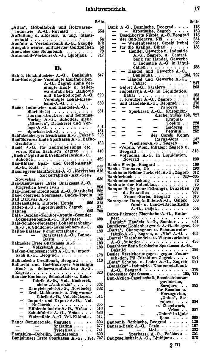 Compass. Finanzielles Jahrbuch 1926, Band III: Jugoslawien. - Page 21