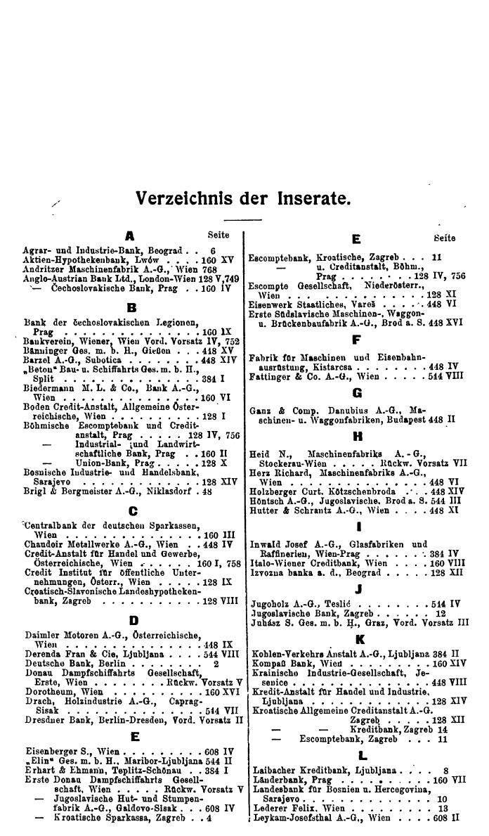 Compass. Finanzielles Jahrbuch 1926, Band III: Jugoslawien. - Seite 50