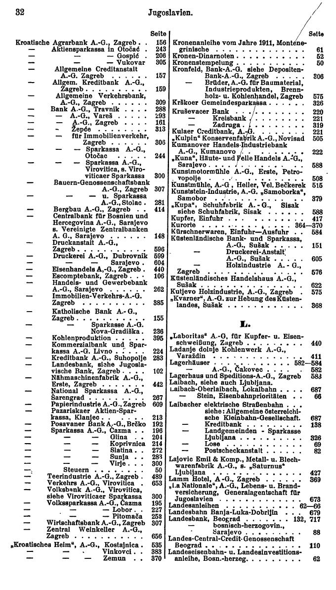 Compass. Finanzielles Jahrbuch 1927: Jugoslawien. - Seite 36