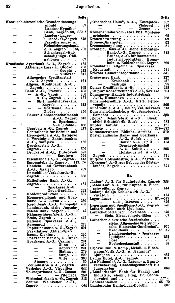 Compass. Finanzielles Jahrbuch 1928: Jugoslawien. - Seite 36
