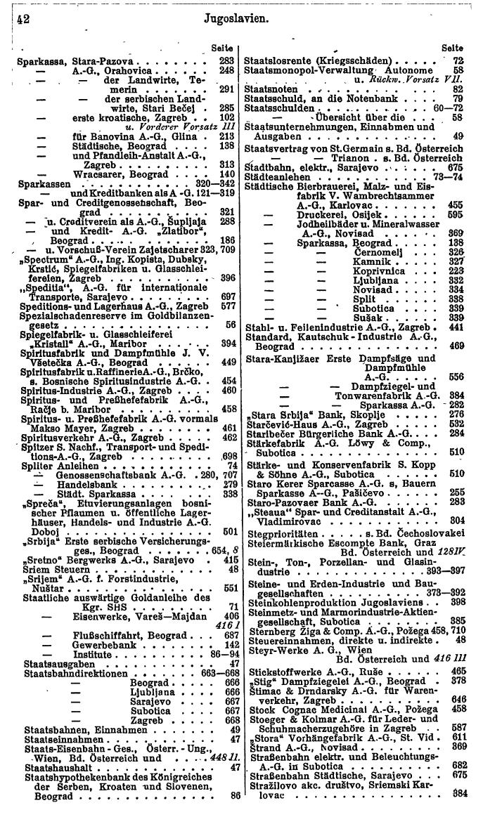 Compass. Finanzielles Jahrbuch 1929: Jugoslawien. - Seite 46