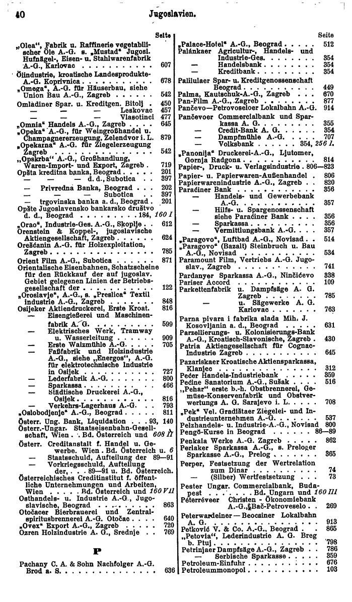 Compass. Finanzielles Jahrbuch 1931: Jugoslawien. - Seite 44