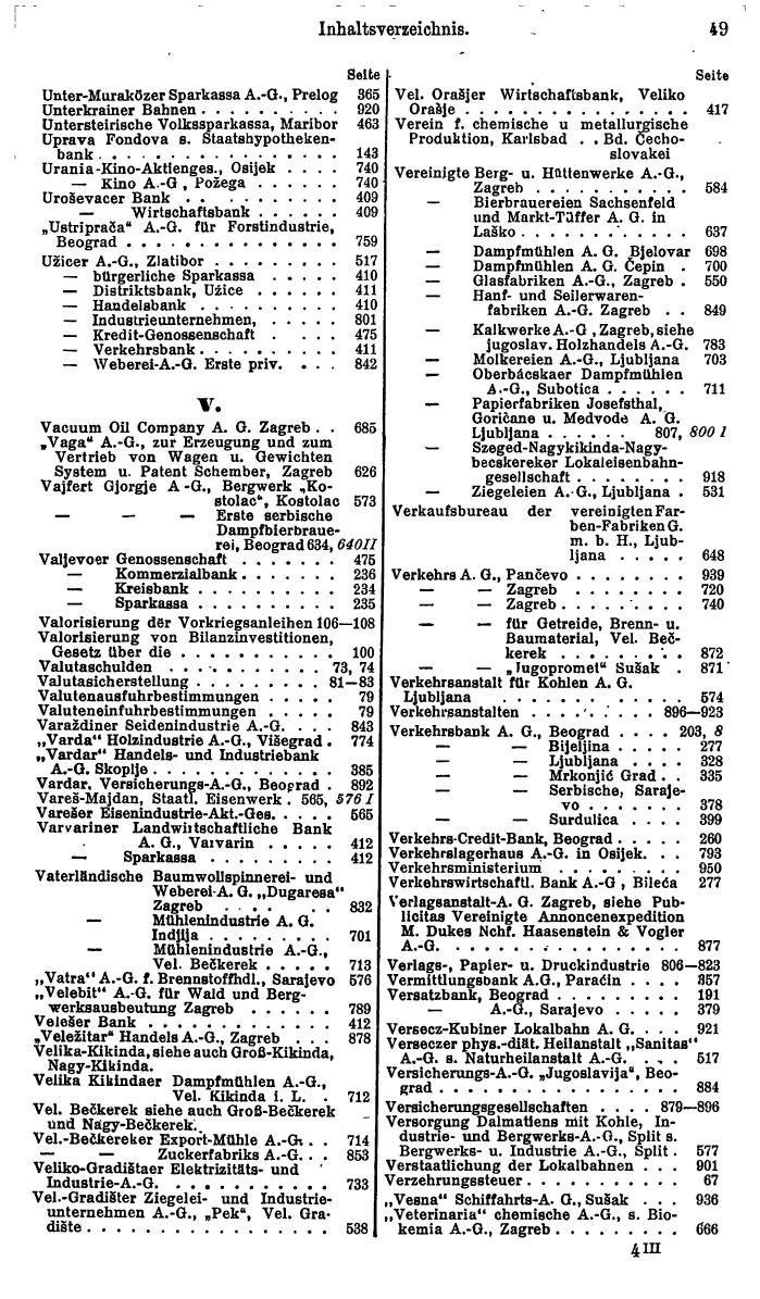 Compass. Finanzielles Jahrbuch 1931: Jugoslawien. - Seite 53
