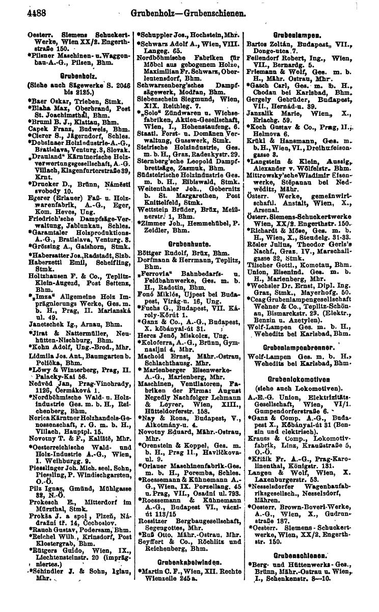 Compass 1922. Band VI: Österreich, Tschechoslowakei, Ungarn, Jugoslawien. - Page 1006