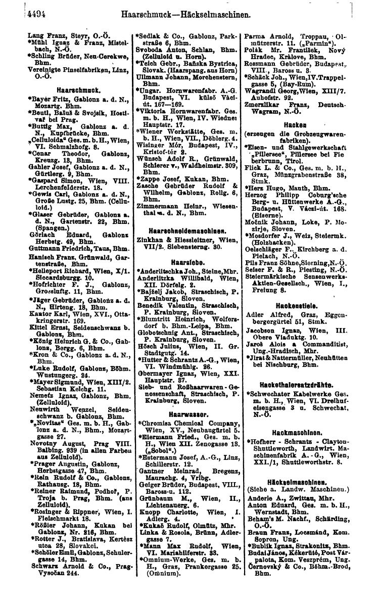 Compass 1922. Band VI: Österreich, Tschechoslowakei, Ungarn, Jugoslawien. - Seite 1012