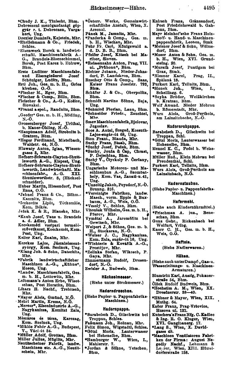 Compass 1922. Band VI: Österreich, Tschechoslowakei, Ungarn, Jugoslawien. - Page 1013