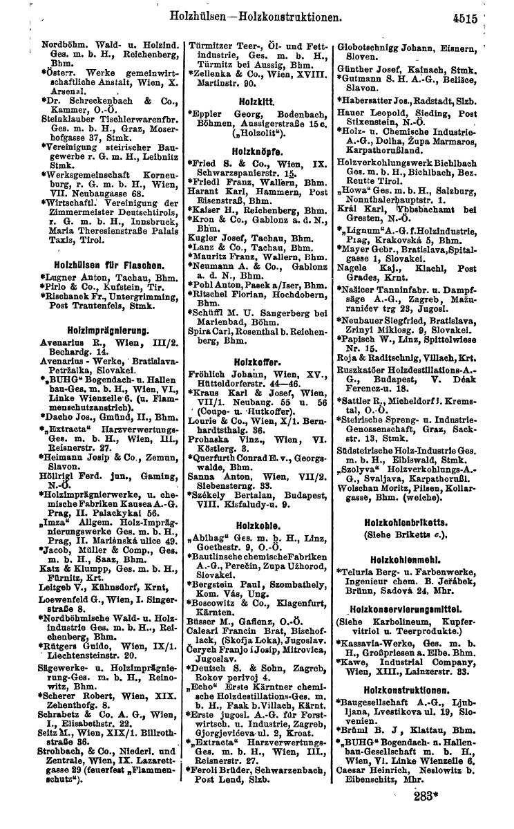 Compass 1922. Band VI: Österreich, Tschechoslowakei, Ungarn, Jugoslawien. - Seite 1035